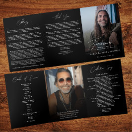 Com Borda Tripla Programa de Funeral Trifold de Foto Elegante Moder
