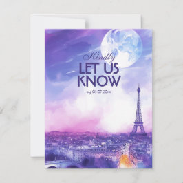 Com cartão de RSVP do menu Amour Éternel
