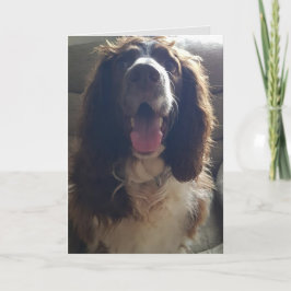 Com cartão de saudações de amor