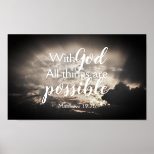 Com deus é o poster possível do verso da bíblia