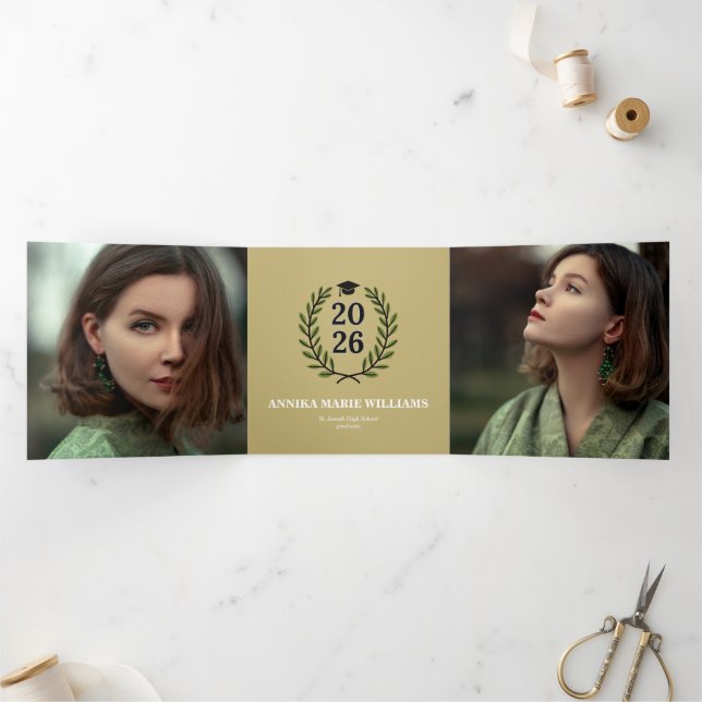 Com Dobra Tripla Anúncio Tri-Fold Multi Foto Crest 2026 (Dentro)