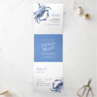 Caranguejo Azul Praia de Convite para Casamento