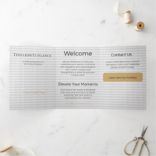 Com Dobra Tripla Cartão Triptico Design Minimalista Elegante Neutro