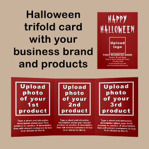 Com Dobra Tripla Cartão Vermelho de Halloween Empresarial em Trifol