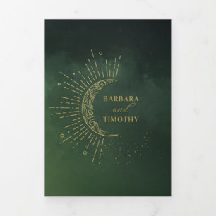 Com Dobra Tripla Convite de Casamento Barbara + Tim Trifold R13