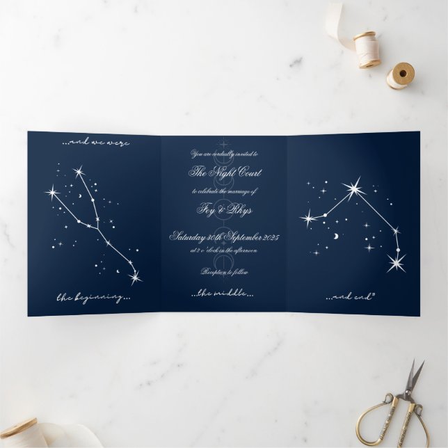 Com Dobra Tripla Convite de casamento BookTok Romantacy - Taurus/Ar (Dentro)