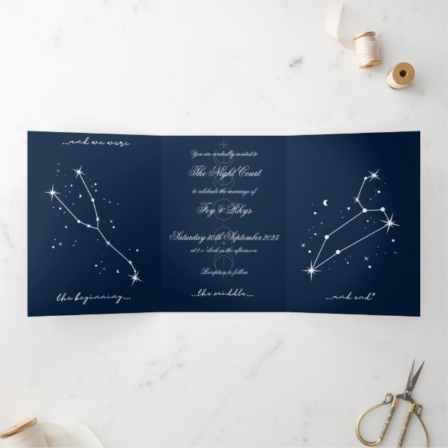 Com Dobra Tripla Convite de casamento BookTok Romantacy - Taurus/Le (Dentro)
