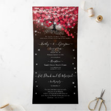 Convite de Casamento Elegante Vermelho e Rosa em F