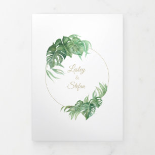 Com Dobra Tripla Convite de Dobragem de Carta Trifólio de Planta de