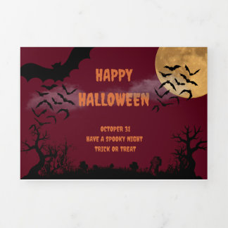 Com Dobra Tripla Convite de festa Halloween