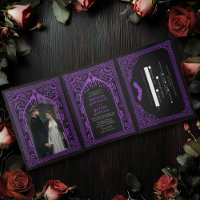 Convite para Casamento de Catedral de Vampiros Gót