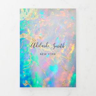 Com Dobra Tripla convite Tri-Fold do folheto gemstone opal