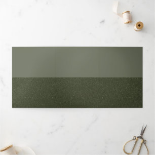 Com Dobra Tripla Convite Trifold Verde Musgo Elegante – Personalize