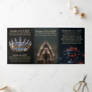 Com Dobra Tripla Copo de Tremor Cartão Tri-Fold KJV