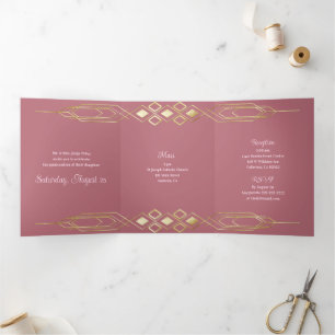 Com Dobra Tripla Glam Dourado Quinceanera Convite de festas