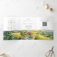 Toscana Itália | Convite de Casamento Ilustrado