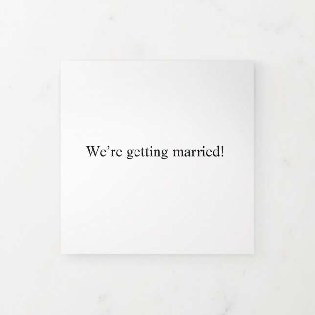 Com Dobra Tripla “Vamos nos Casar!” Cartão de Casamento Tri-Fold (Cobrir)