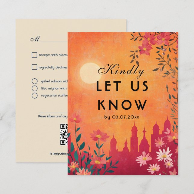 Com escolha de menu Sunset Serenade Wedding (Frente/Verso)