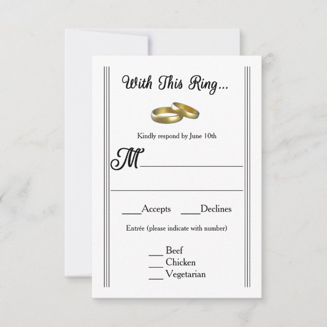 Com este anel... - RSVP Card (Frente)