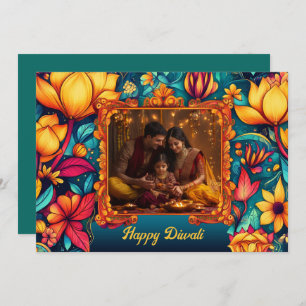 Com foto e texto personalizado, Floral Joy Diwali