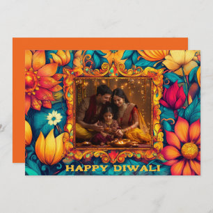 Com foto e texto personalizado Happy Diwali