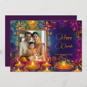 Com foto e texto personalizado Happy Diwali