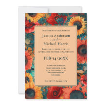 Com foto 🌻 Sunflower e Poppy Reverie Convite