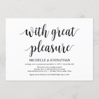 Com grande prazer, Convites de Casamento Furtivo