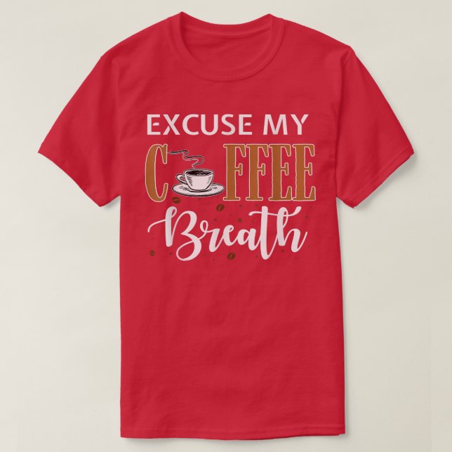 Com Licença, Respire Café Png T-Shirt (Frente do Design)