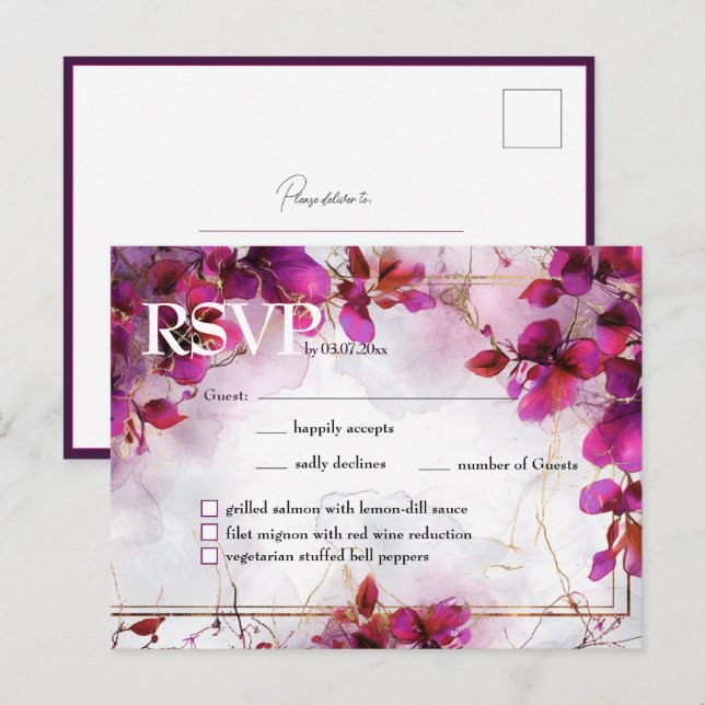 Com o menu Encantamento Fuchsia: Aquarela (Frente/Verso)