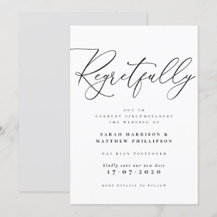 Com pesar, anúncio de casamento adiado pelo roteir