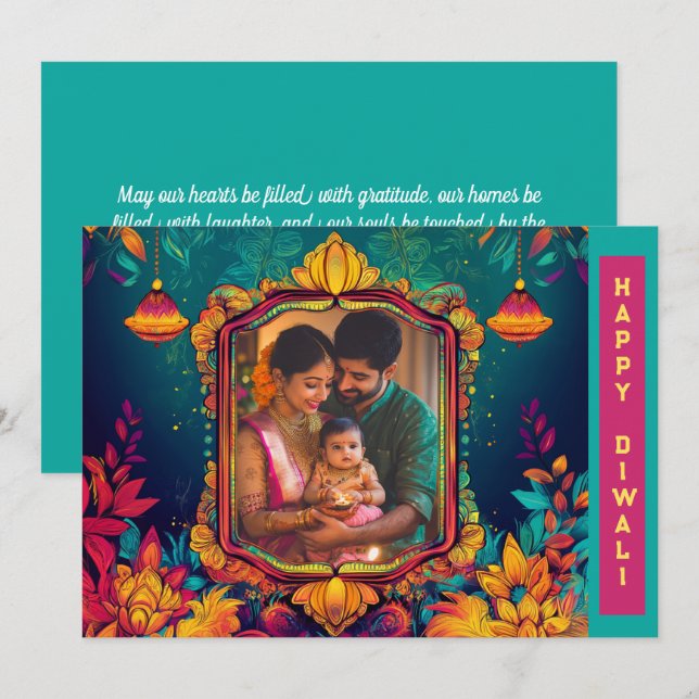 Com Photo Diwali Turquoise Delight (Frente/Verso)