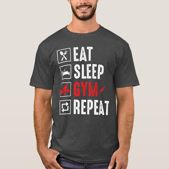 Coma a academia repetir T-Shirt (Frente)