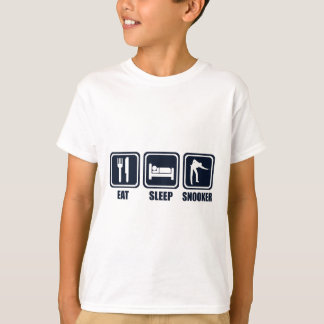 Coma a camisa da repetição T do Snooker do sono