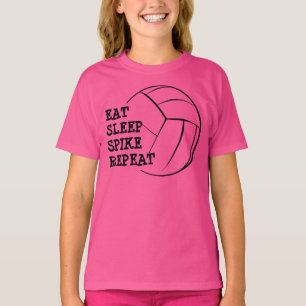 Coma a camisa do Raglan do voleibol da repetição