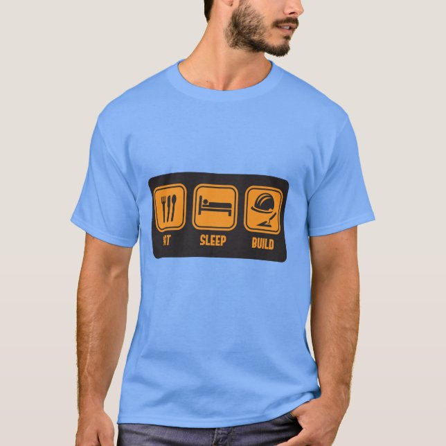 Coma a construção do sono no t-shirt engraçado (Frente)