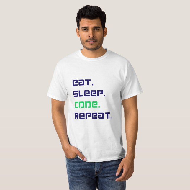 "Coma a repetição do código de latência - T-Shirt  (Frente Completa)