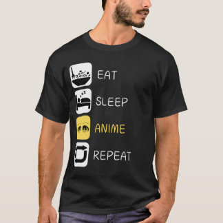 Coma animação de sono Repetir T-Shirt