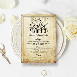 Coma, Beba E Case Menus De Casamento vintage
