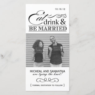 Coma, beba e seja casado Salve os Cartões com foto