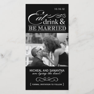 Coma, beba e seja casado Salve os Cartões com foto