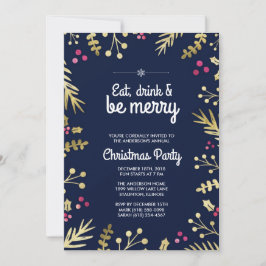 Coma, beba e seja feliz Convite de festas de Natal