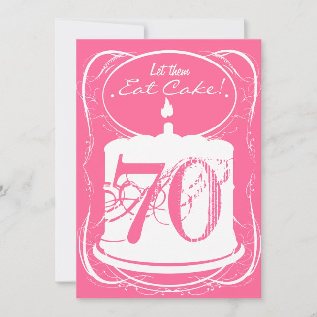 Coma Bolo Beba Margaritas 70 Convite De Aniversári (Frente)