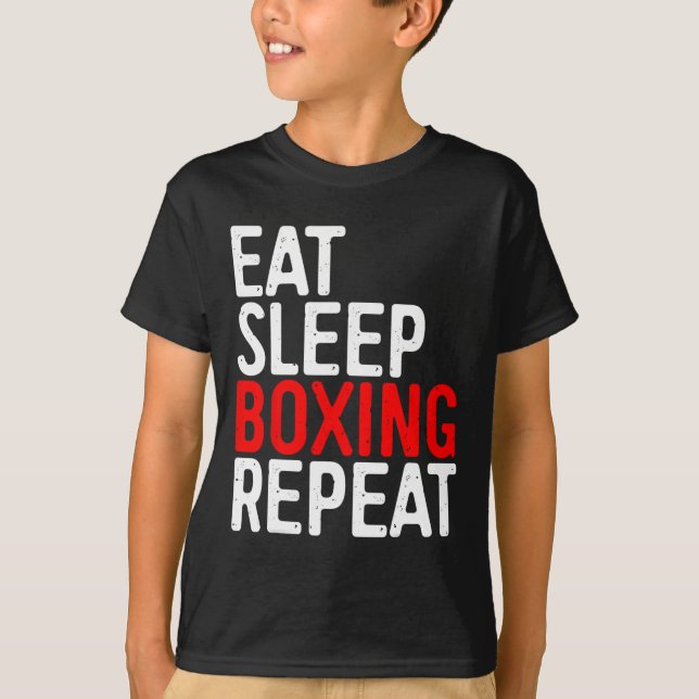 Coma Boxer do Sono Repetir Camisa Boxer Engraçada (Frente)