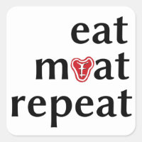 Coma carne e repita adesivos engraçados de carnívo