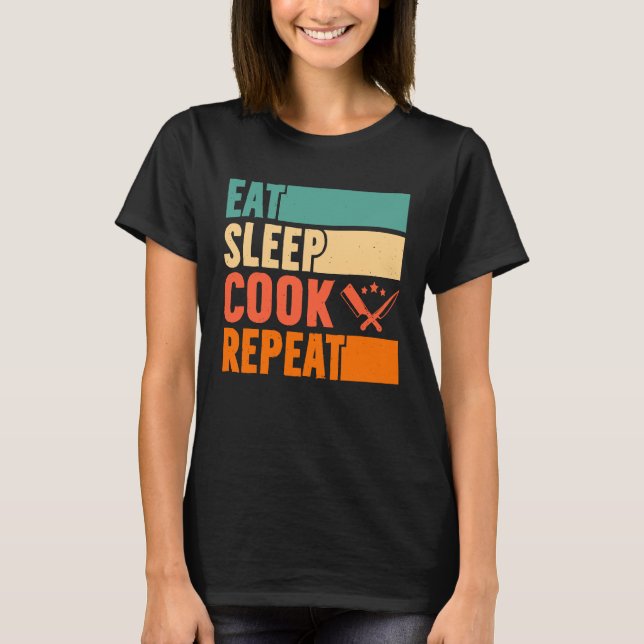 Coma Cook Repetir Cozinhar de Camisa Chef Culinári (Frente)
