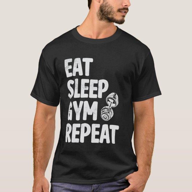 Coma Dormir Academia Repetir Camiseta Divertida Hu (Frente)