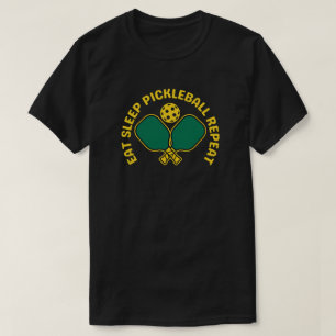 Coma Dormir Pickleball Repetir Camiseta Preta