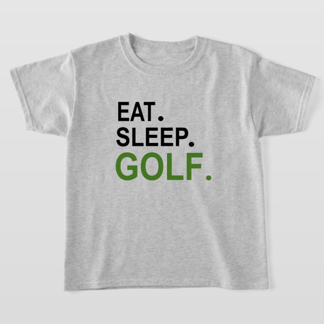 Coma. Durma. Golfe. Camiseta Infantil (Postura )