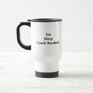 Coma, durma, treine a caneca de viagem do basebol